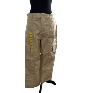 Social Standard Women's Baggy Khaki Cargo Pants w/Elastic Waistband, Size M